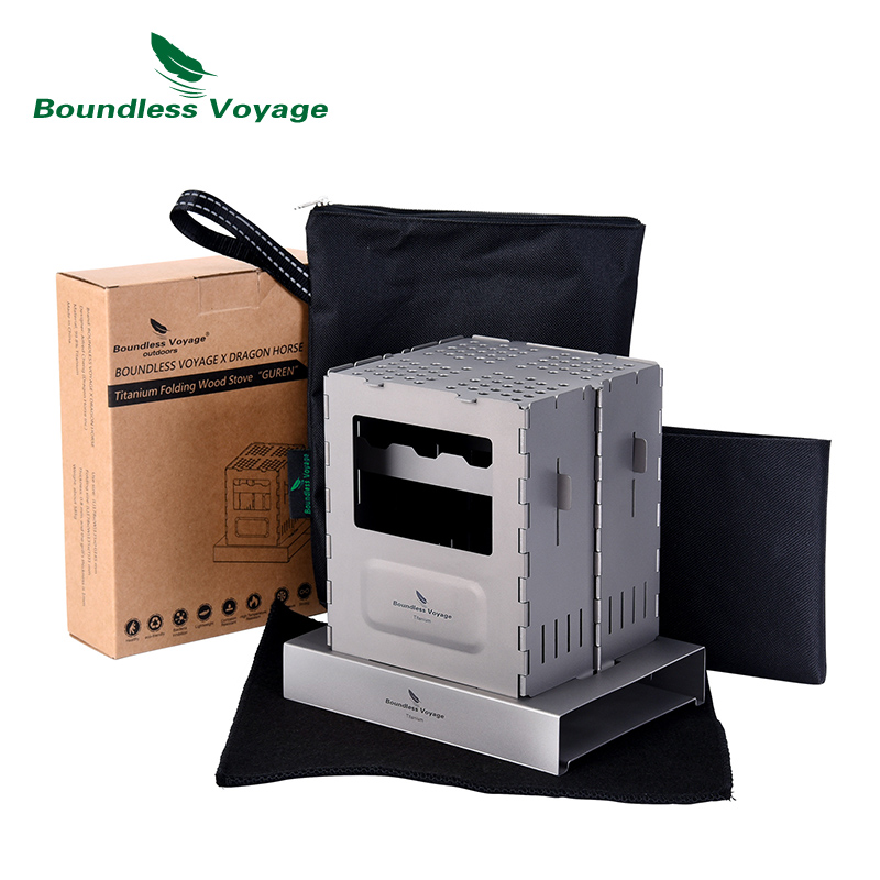 Titanium Folding Wood Stove Tent - Boundless Voyage Titanium Stove Outdoor Folding