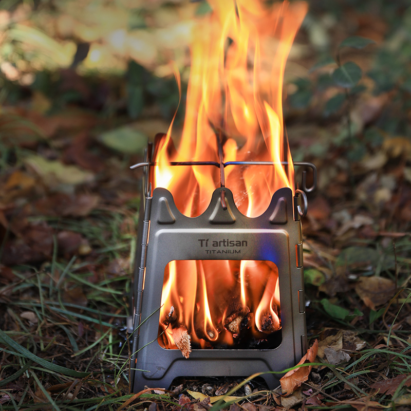Titanium Folding Wood Stove Tent - Tiartisan Outdoor Pure Titanium / Stainless