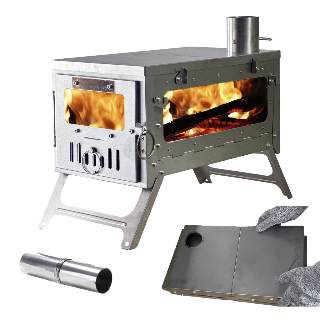 Ultralight Titanium Wood Stove Backpack - DANCHEL TSG Titanium Tent Stove, Ultralight