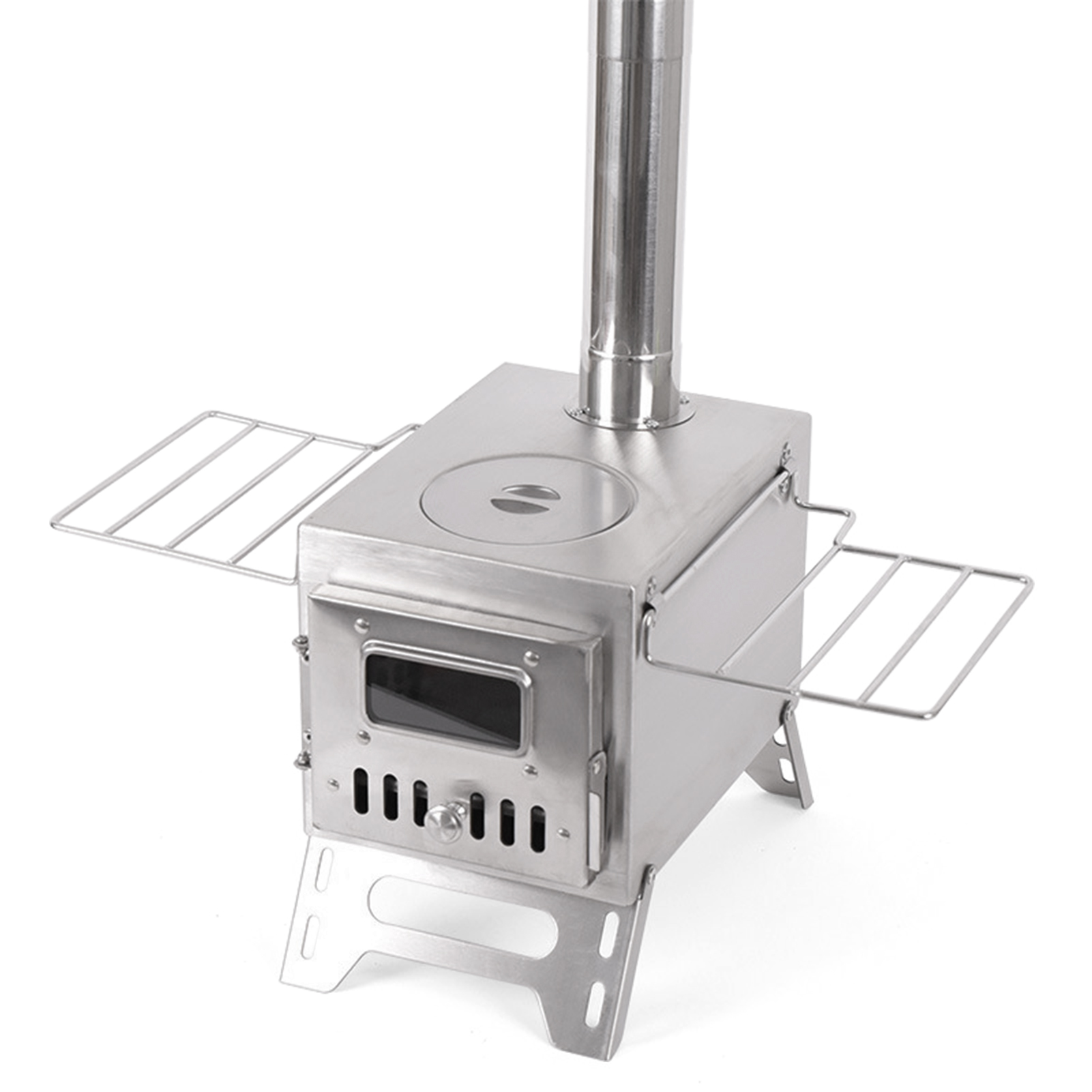 Titanium Wood Stove Glass Window - Outdoor Camping Wood-burning Stove Firewood Burner