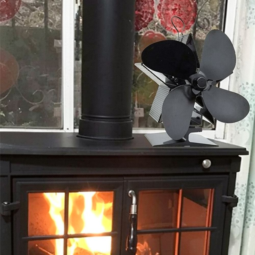 Stove Fan Heat Powered 4 Blade - Silent Heat Powered Stove Fan Four