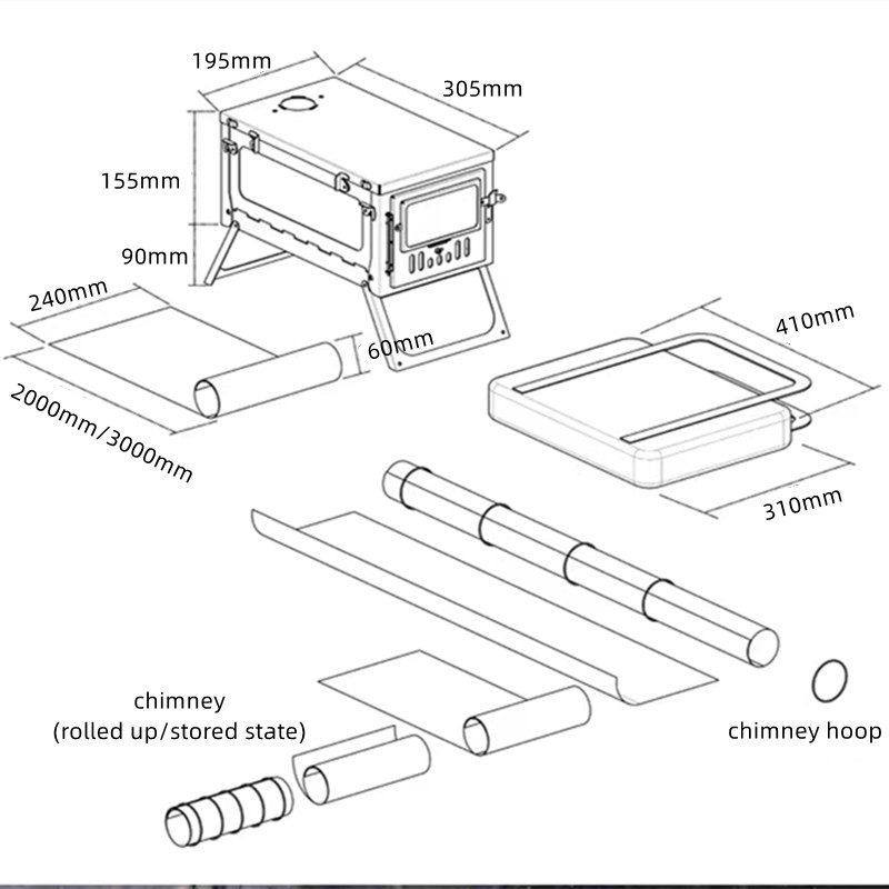 Ultralight Hot Tent Stove With - đánh giá và giá Hot Tent Wood Stove With Chimney Pipe