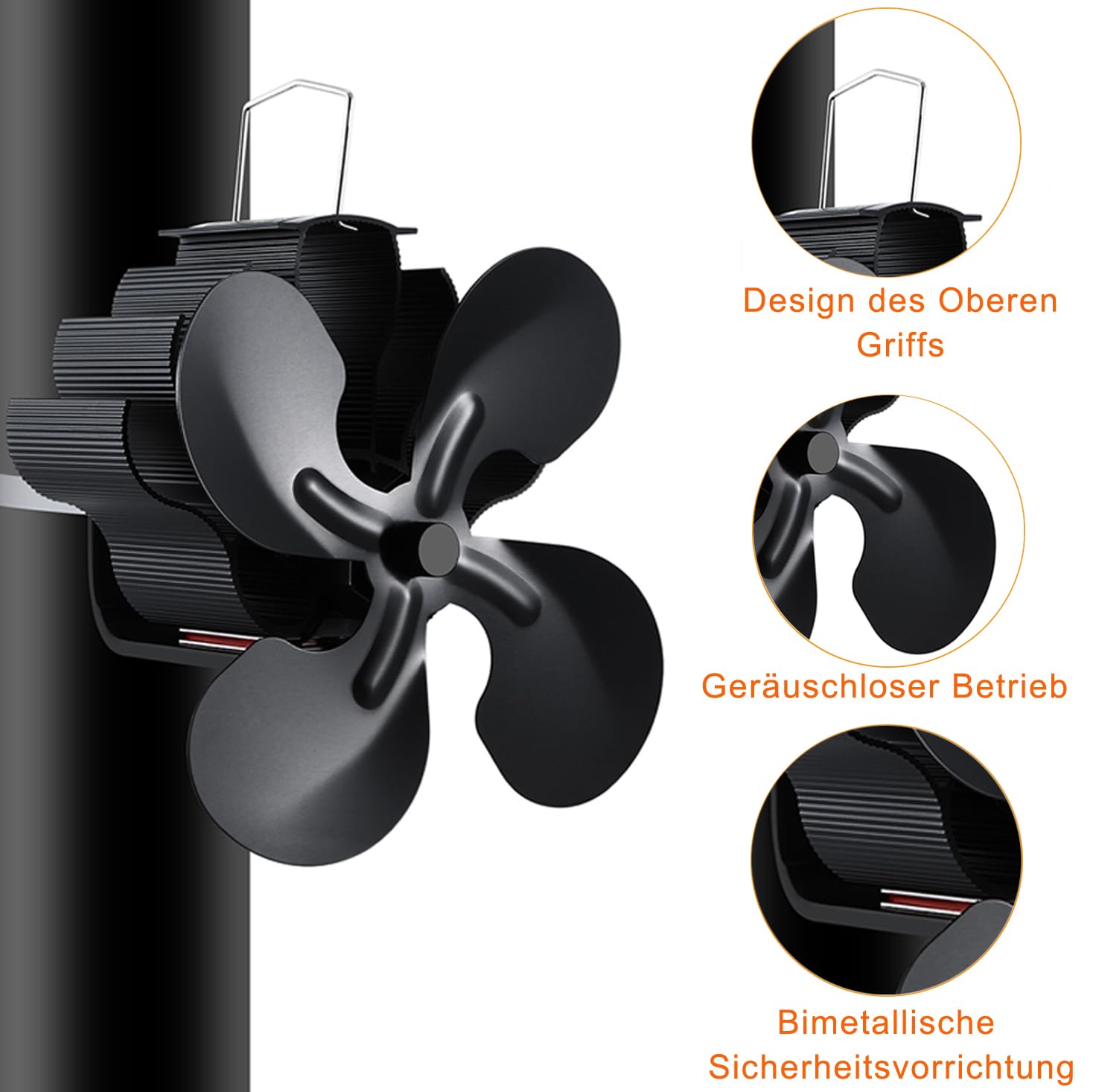 Magnetic Log Burner Fan 4 Blad - đánh giá và giá Stove Fan Heat Powered 4 Blade