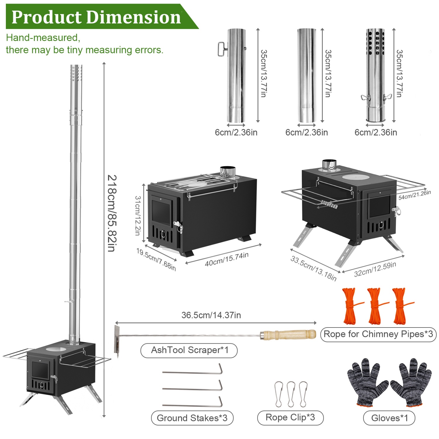 2 in 1 Portable Stainless Stee - đánh giá và giá Hot Tent Wood Stove With Chimney Pipe