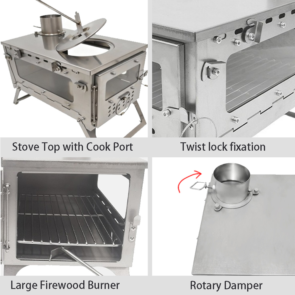 DANCHEL S2 Pro Camping Hot Ten - đánh giá và giá Hot Tent Wood Stove With Chimney Pipe