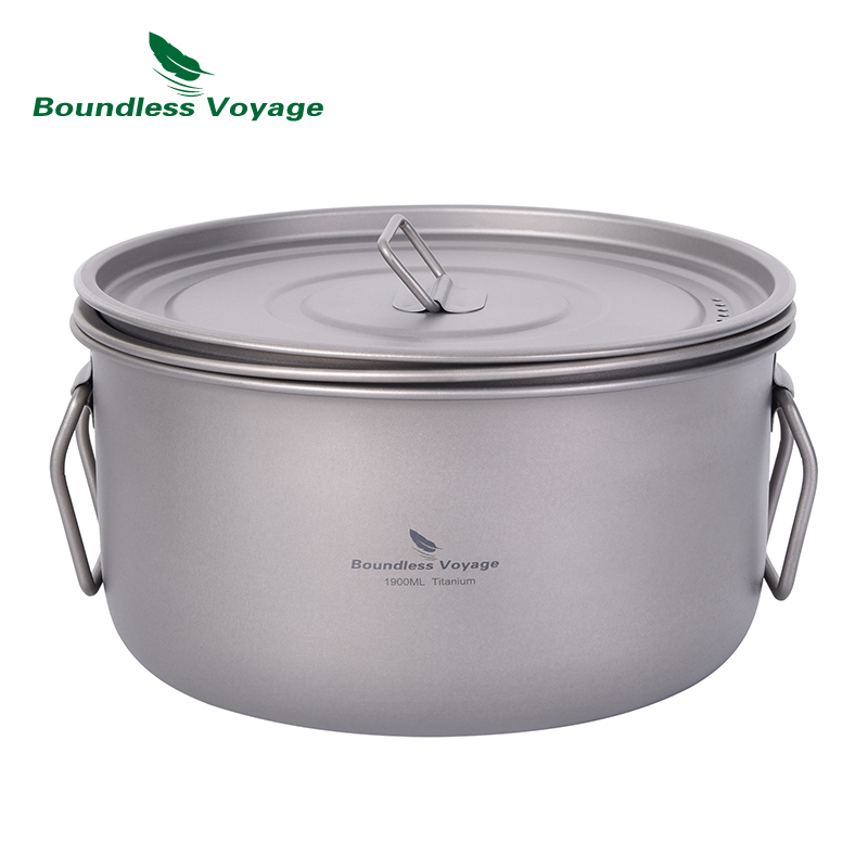 Boundless Voyage Camping Cooki - đánh giá và giá Titanium Cooking Pot Pan Mess Kit
