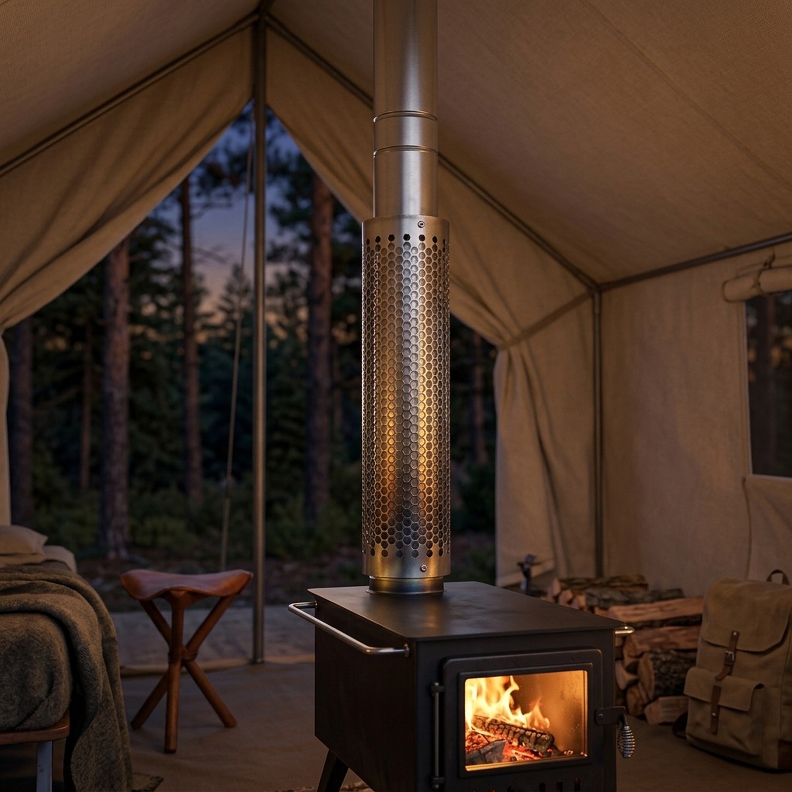 Stainless Steel Camping Chimne - đánh giá và giá Hot Tent Wood Stove With Chimney Pipe