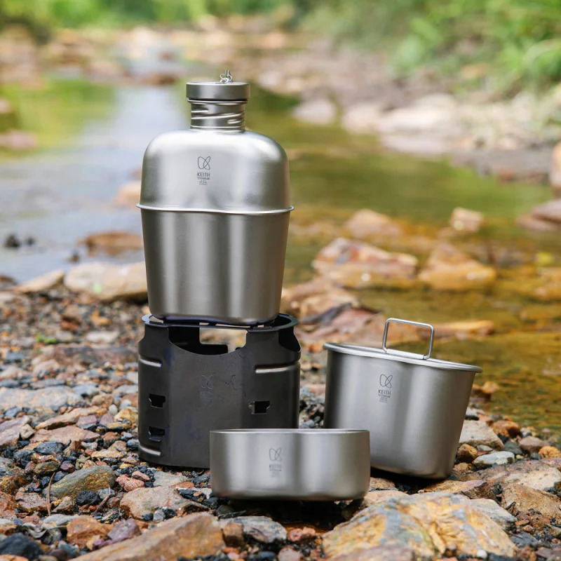 Keith All-in-One Titanium Camp - đánh giá và giá Ultralight Titanium Wood Stove Backpack
