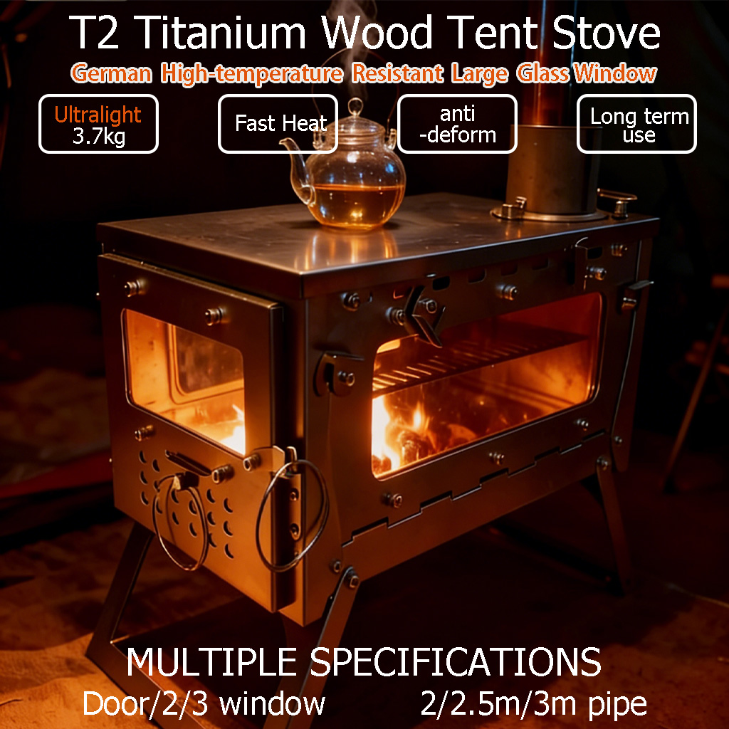 DANCHEL T2 Titanium Tent Stove - đánh giá và giá Titanium Folding Wood Stove Tent