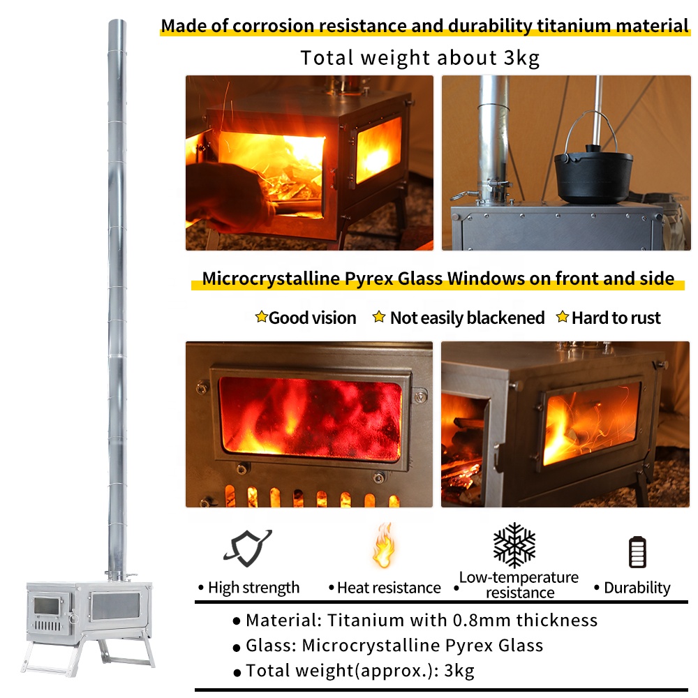 Ultralight Titanium Wood Stove - đánh giá và giá Ultralight Titanium Wood Stove Backpack