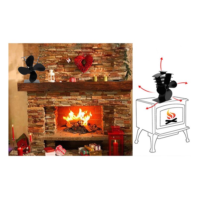 MLGB-Aluminum Withstand Temper - đánh giá và giá Stove Fan Heat Powered 4 Blade