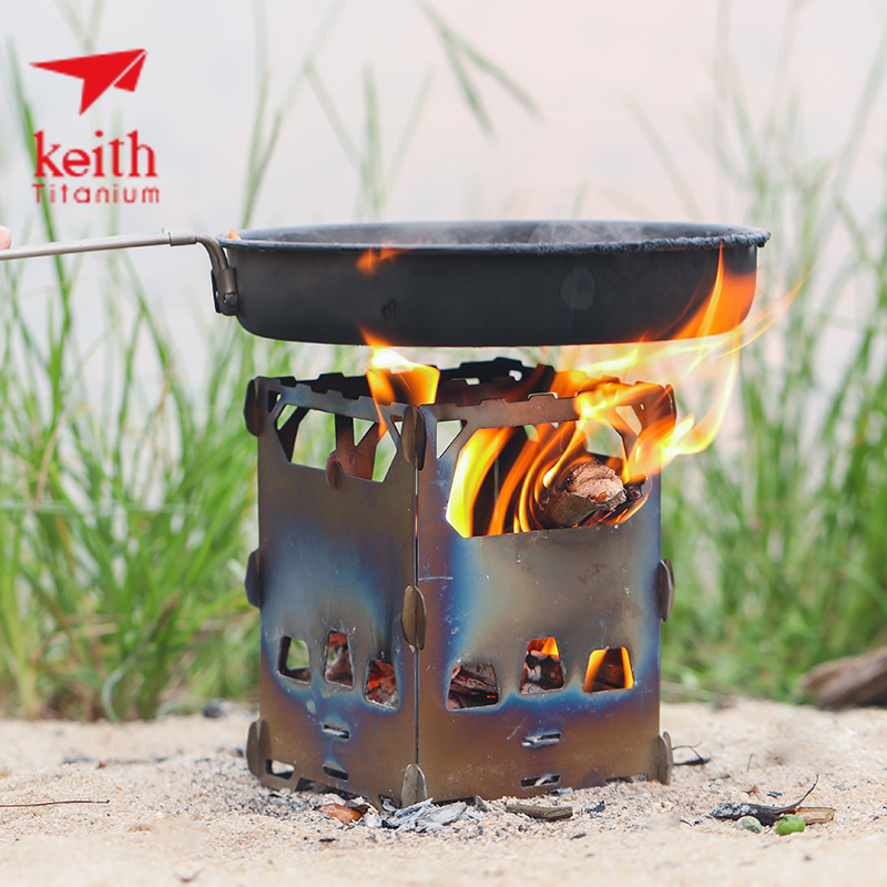 Bếp đốt củi hợp kim titan KEIT - đánh giá và giá Ultralight Titanium Wood Stove Backpack