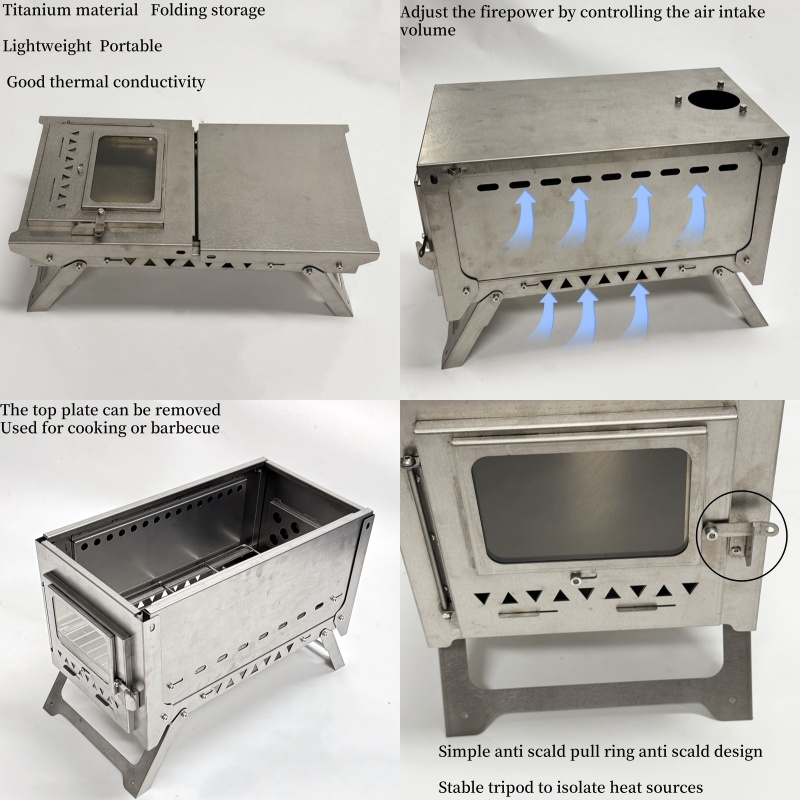 Titanium Wood Stove Secondary  - đánh giá và giá Titanium Folding Wood Stove Tent