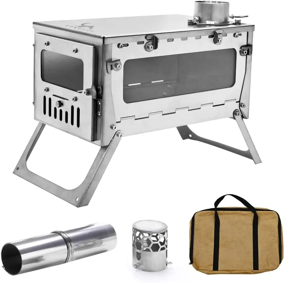 Camping Kitchen Quick Assembly - đánh giá và giá Titanium Folding Wood Stove Tent