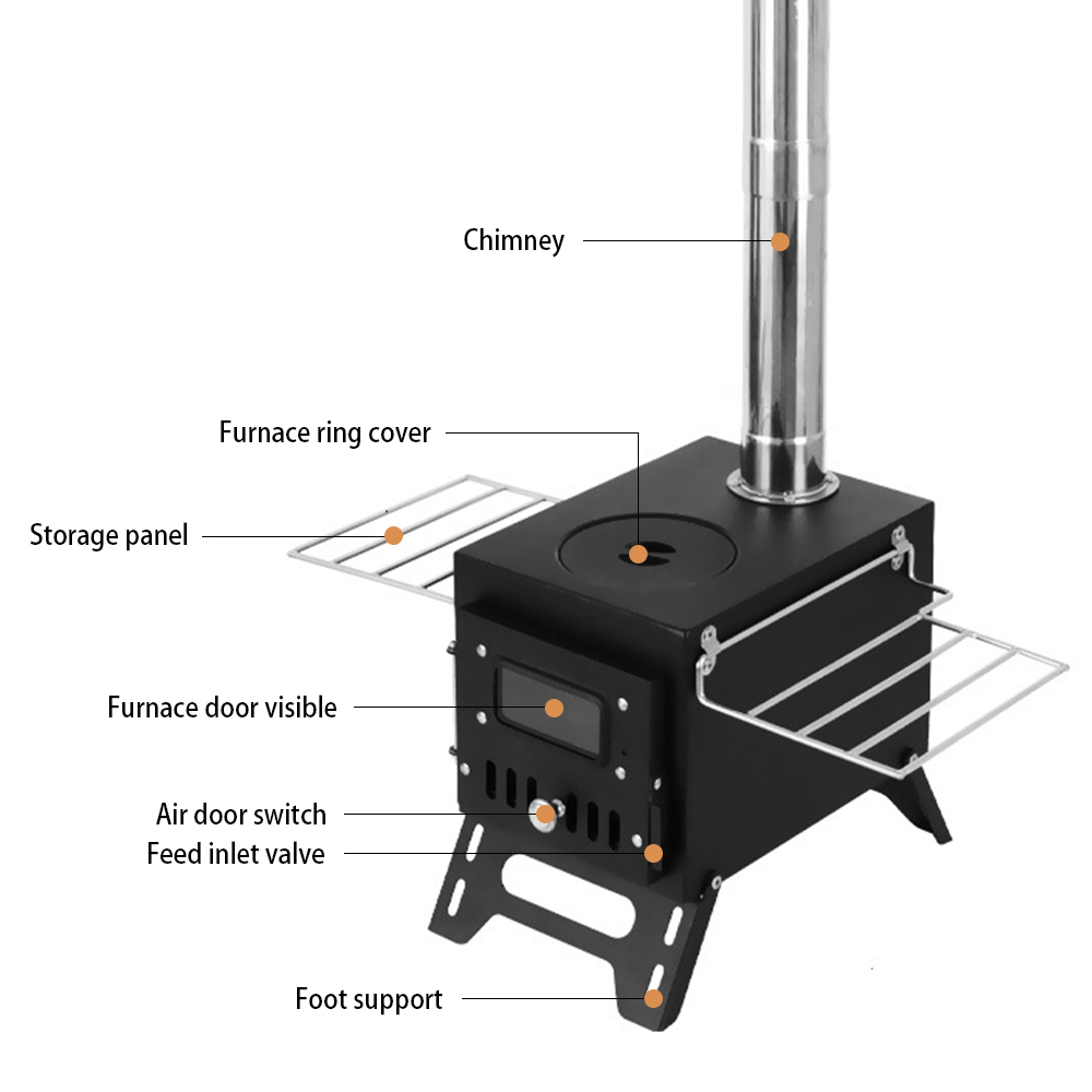 Outdoor Camping Wood-burning S - đánh giá và giá Titanium Wood Stove Glass Window