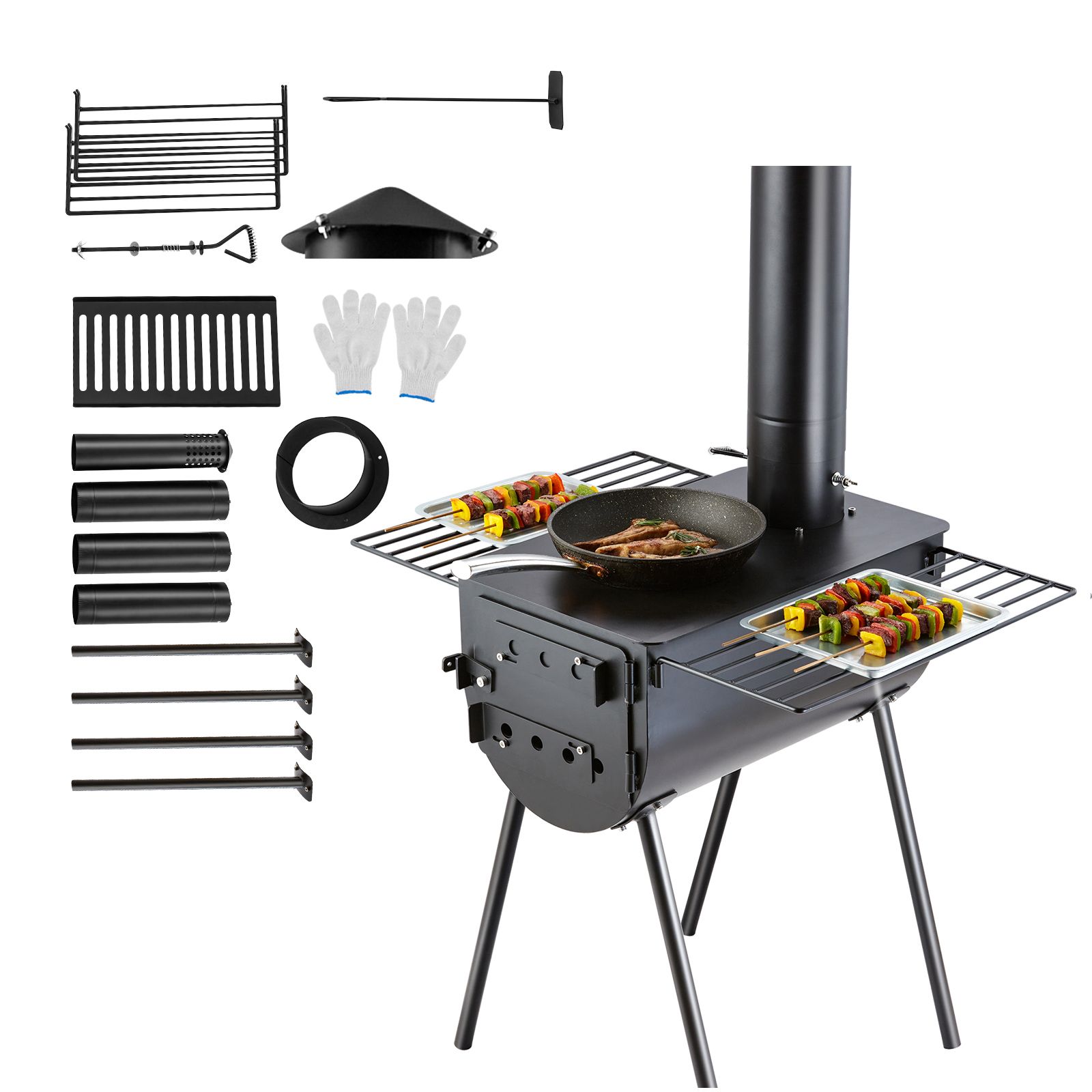 Wood Stove, 118 inch, Alloy St - đánh giá và giá Hot Tent Wood Stove With Chimney Pipe