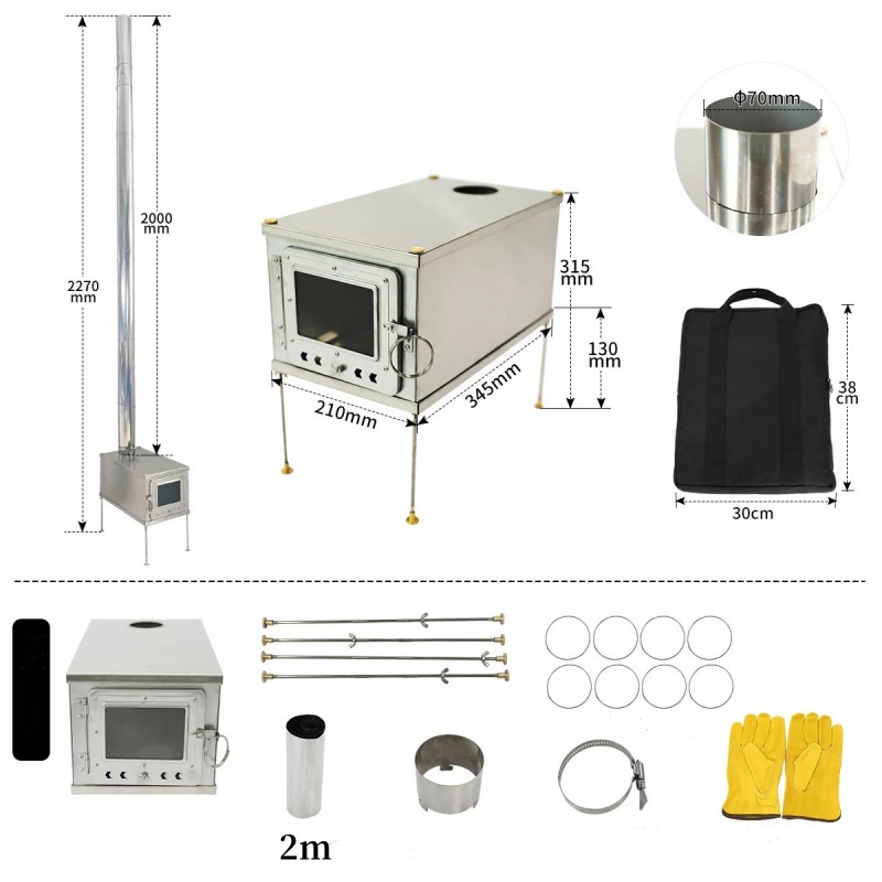 Foldable  Tent Stove Lightweig - đánh giá và giá Titanium Folding Wood Stove Tent