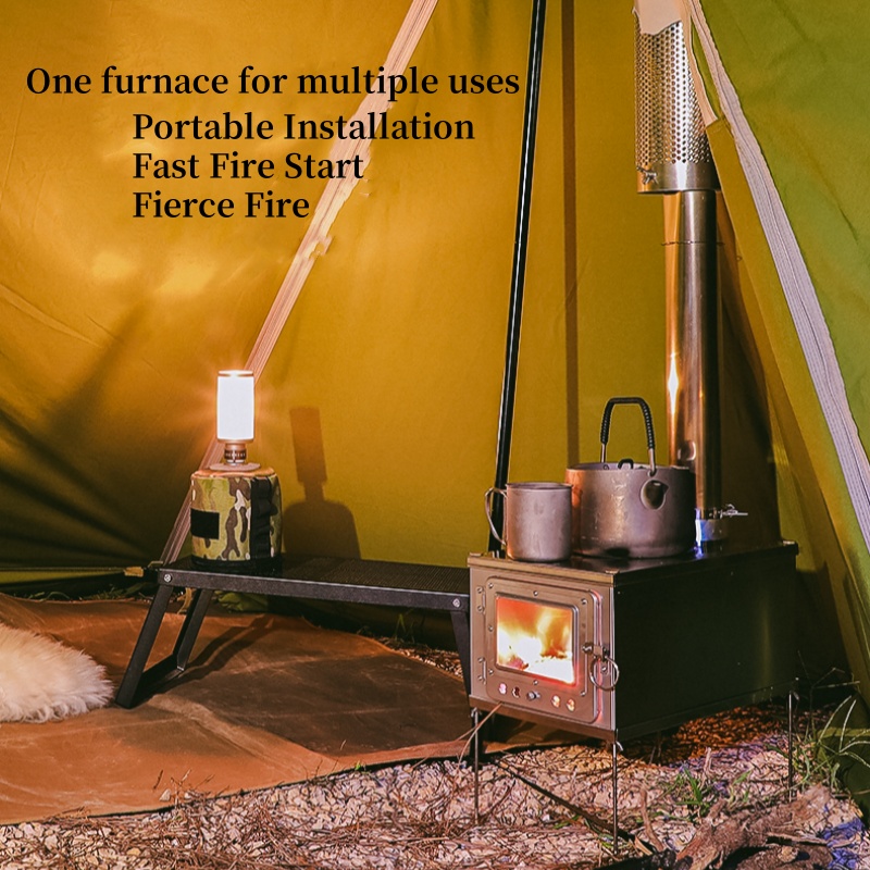 Foldable  Tent Stove Lightweig - đánh giá và giá Titanium Folding Wood Stove Tent