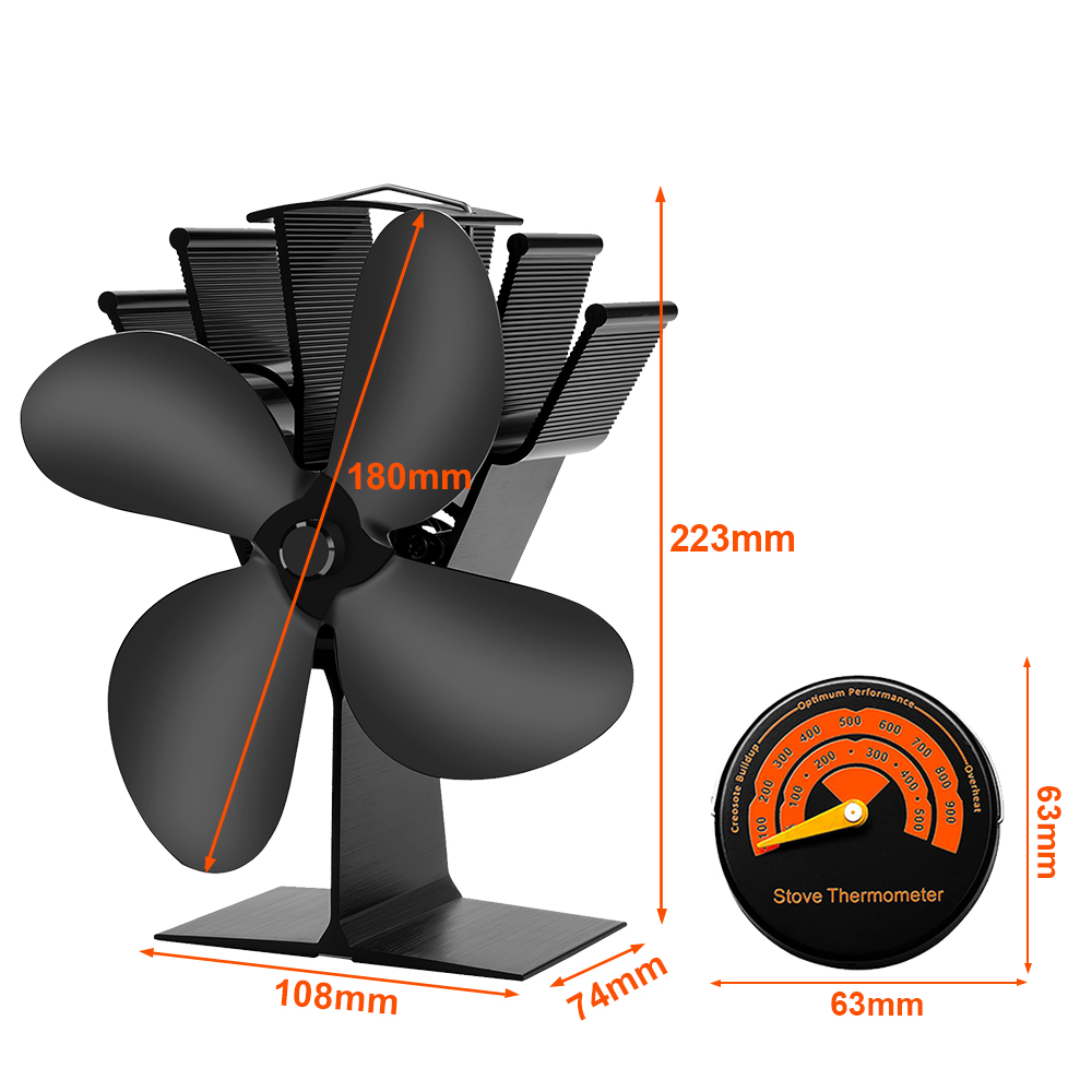 4-Blade Heat Powered Stove Fan - đánh giá và giá Stove Fan Heat Powered 4 Blade
