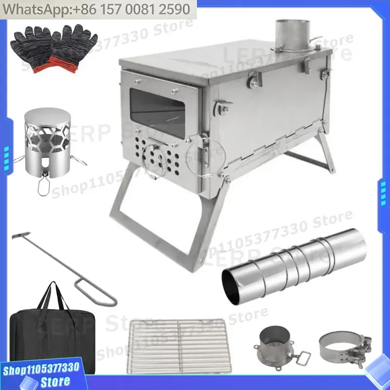 Stainless Steel Wood Burning S - đánh giá và giá Hot Tent Wood Stove With Chimney Pipe