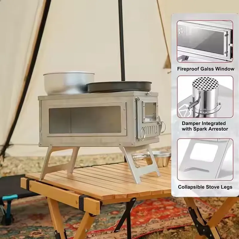 Portable Titanium Tent Stove F - đánh giá và giá Titanium Folding Wood Stove Tent