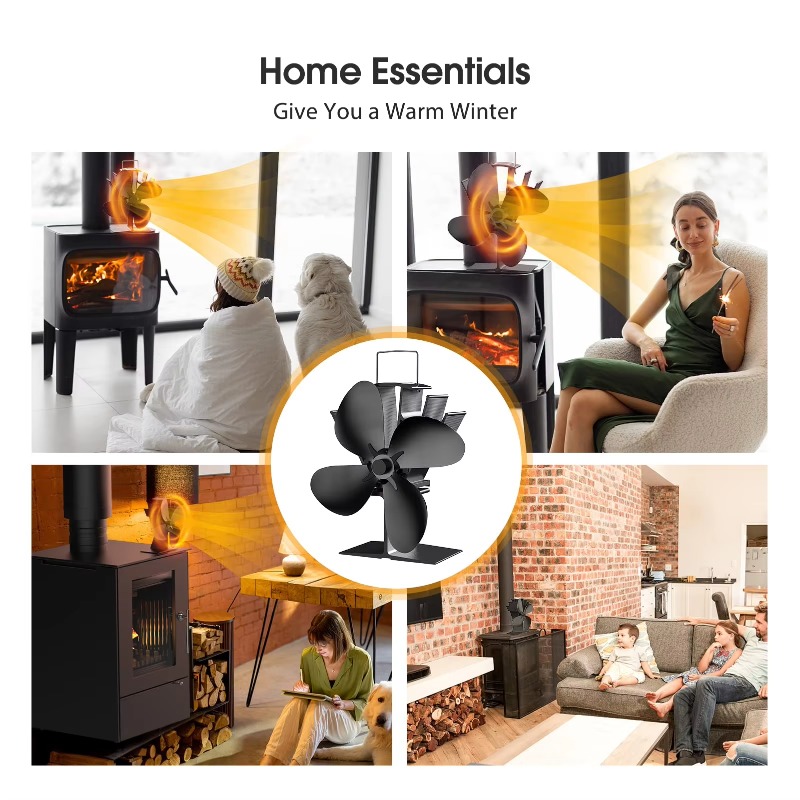 Wood Stove Fan Heat Powered, 4 - đánh giá và giá Stove Fan Heat Powered 4 Blade