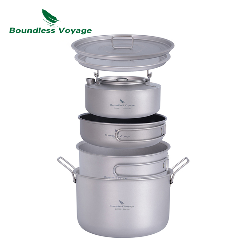 VÔ BIÊN Chuyến Hải Hành Titan  - đánh giá và giá Titanium Cooking Pot Pan Mess Kit