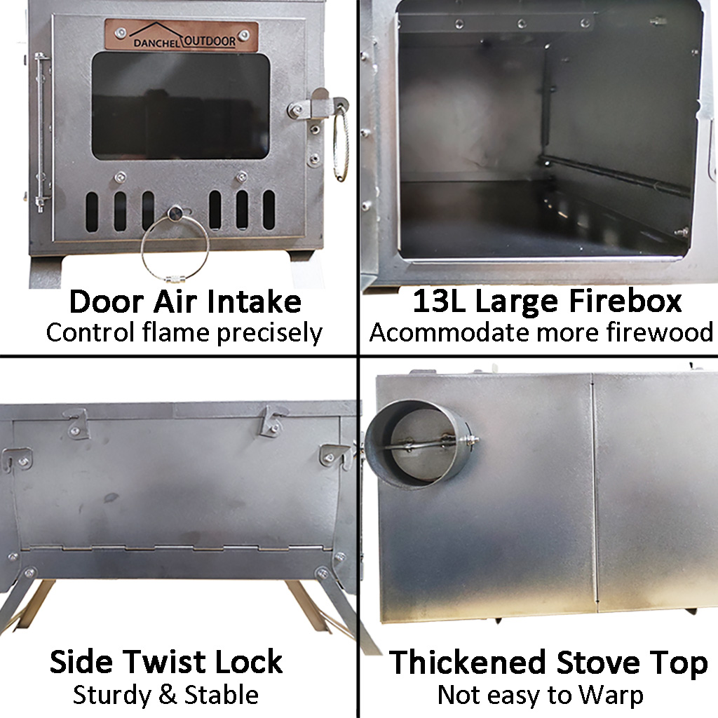 DANCHEL T6 Titanium Stove Fold - đánh giá và giá Ultralight Titanium Wood Stove Backpack
