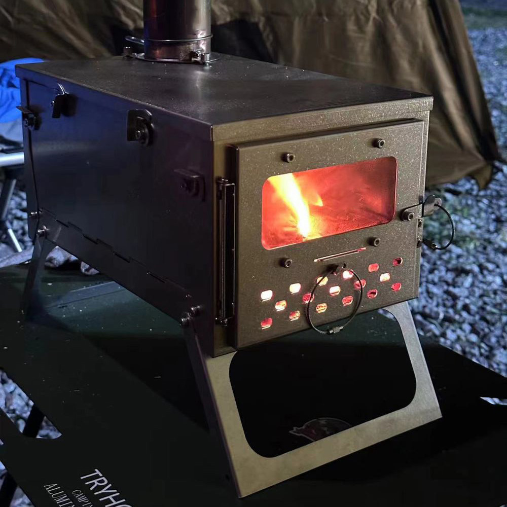 Outdoor Folding Tent Heater Po - đánh giá và giá Titanium Folding Wood Stove Tent