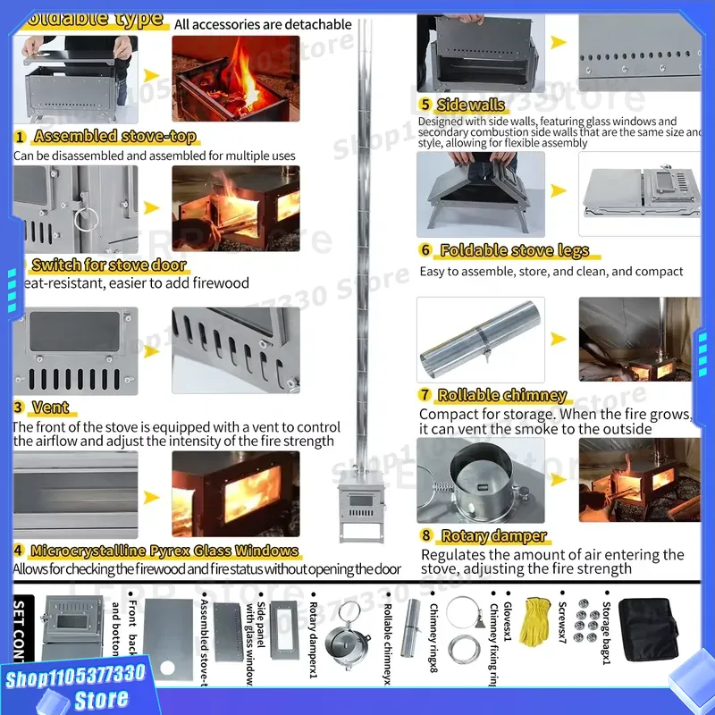 Portable Titanium Wood Stove U - đánh giá và giá Ultralight Titanium Wood Stove Backpack